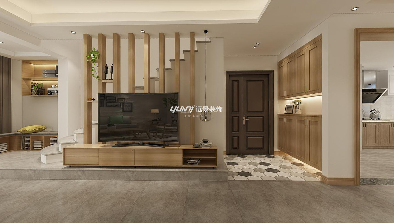 融创凡尔赛120㎡装修设计案例效果图远景装饰设计