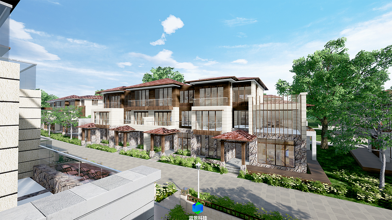 别墅小区虚拟现实 vr 虚幻4引擎制作 ue4（图ZMTU0ODU0Mjg0） - 建筑设计 - 站酷设计师蓝景科技元宇宙原创素材 - 站酷ZCOOL