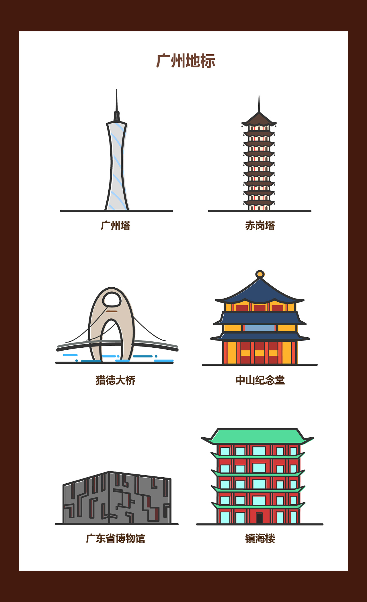 广州特色建筑手绘图图片