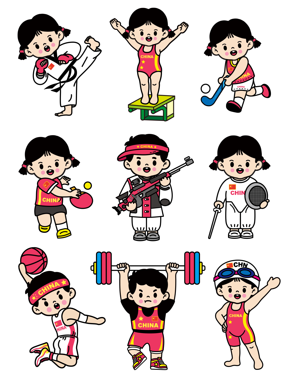 奥运运动项目卡通图片