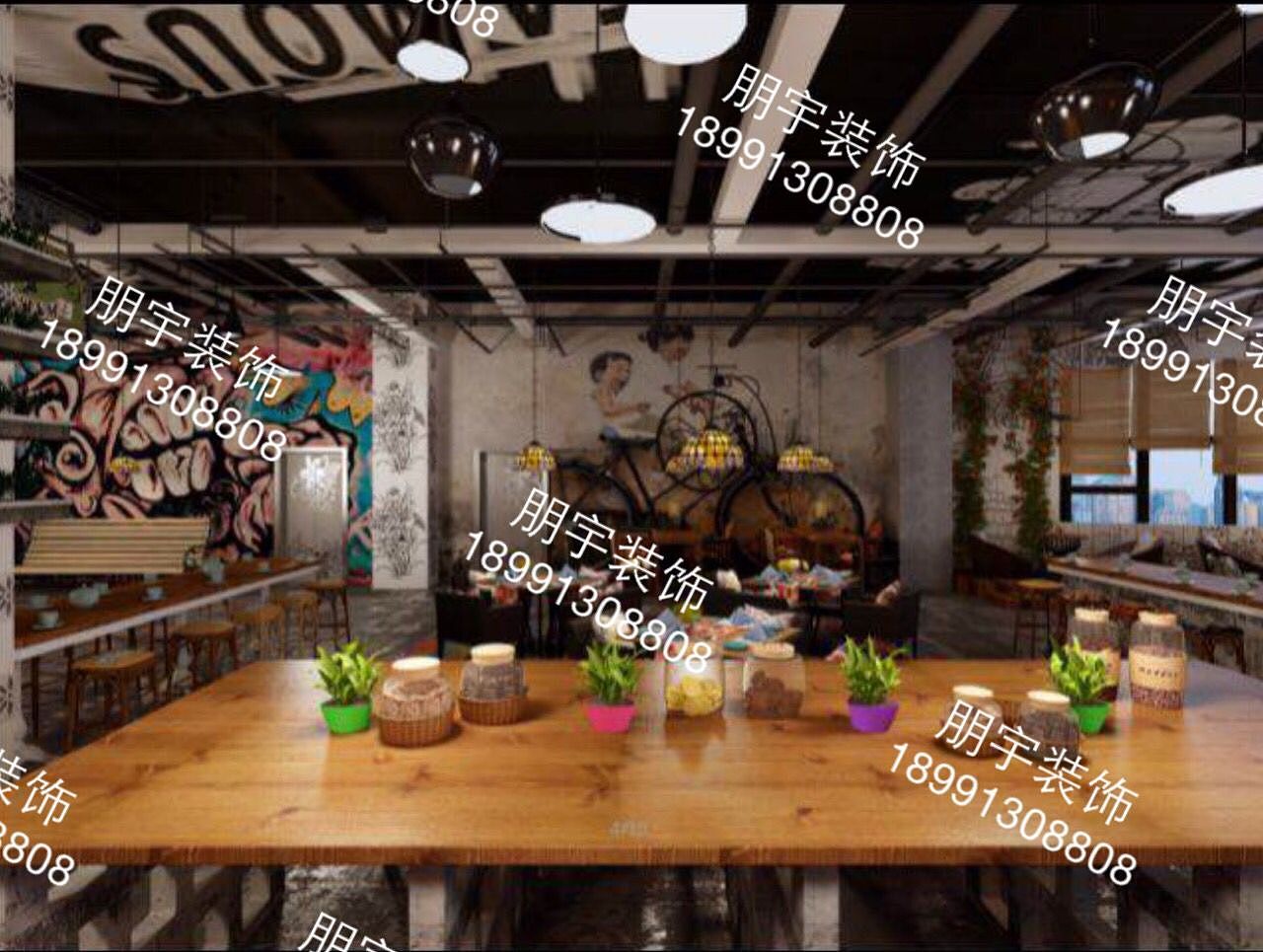 西安工业风餐厅装修设计