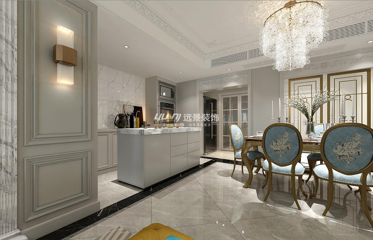 照母山茂悦府洋房装修案例-法式轻奢-重庆远景装饰作品（图ZMTIyNjI0NjQ0） - 家装设计 - 站酷设计师重庆室内设计师原创素材 - 站酷ZCOOL