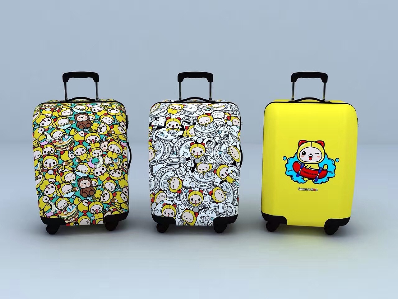 卡通形象吉祥物设计-潮流插画图案周边四方连续