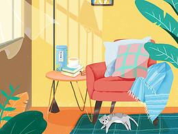 插畫(huà)習(xí)作，喵喵喵~