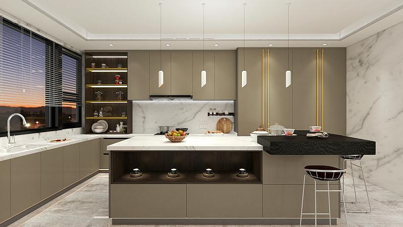 轻奢橱柜设计-开放式厨房（图ZMjE1NDQzNzQw） - 家装设计 - 站酷设计师雅沫醋丶原创素材 - 站酷ZCOOL