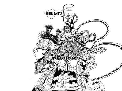 黑白旧世界-插画练习