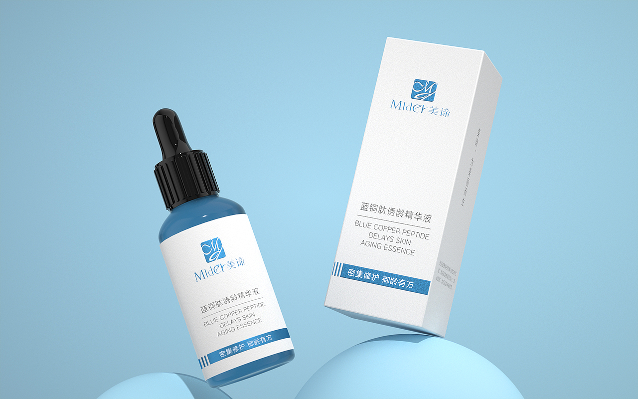 MIder美谛蓝铜肽诱龄精华液护肤品包装设计（图ZMjU3NjkxNjg0） - 包装 - 站酷设计师Talina娜原创素材 - 站酷ZCOOL