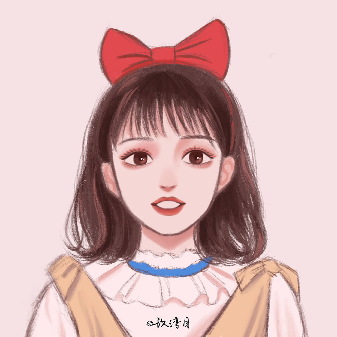 唯美头像插画美少女现代风