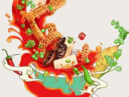 快消品美食插画