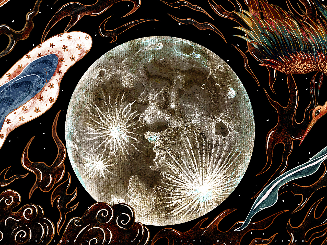 敦煌壁画致中秋（图ZMjY0MzQyNDc2） - 商业插画 - 站酷设计师Fei先生原创素材 - 站酷ZCOOL