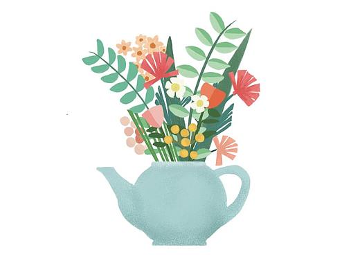 插画-植物和花