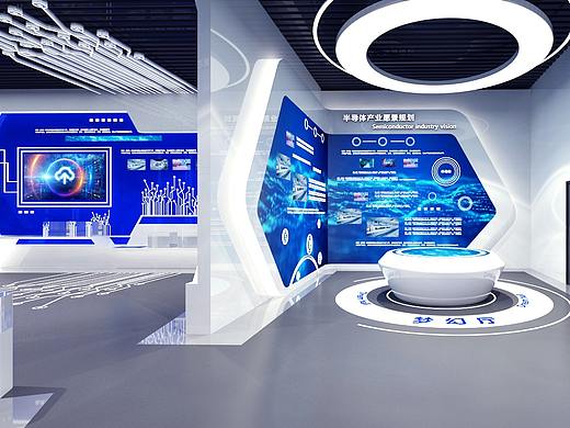 半导体展厅3d效果图设计制作