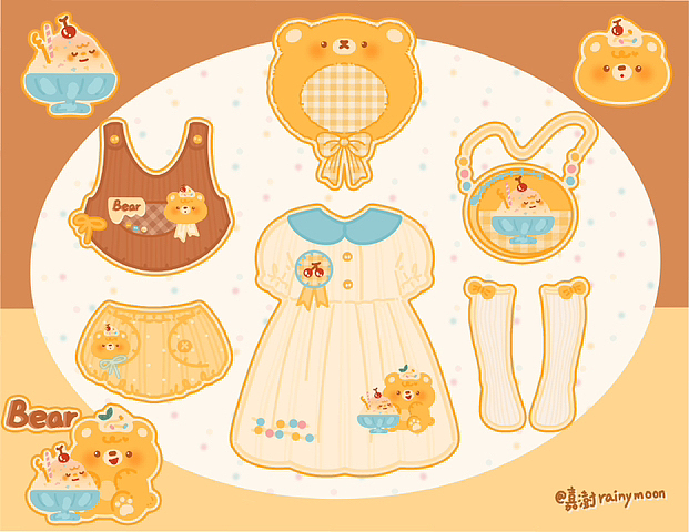 娃衣稿｜棉花娃娃｜bjd｜奶黃小熊娃衣（圖ZMzM5MDk0OTA4） - 商業(yè)插畫 - 站酷設(shè)計師嘉澍rainymoon原創(chuàng)素材 - 站酷ZCOOL