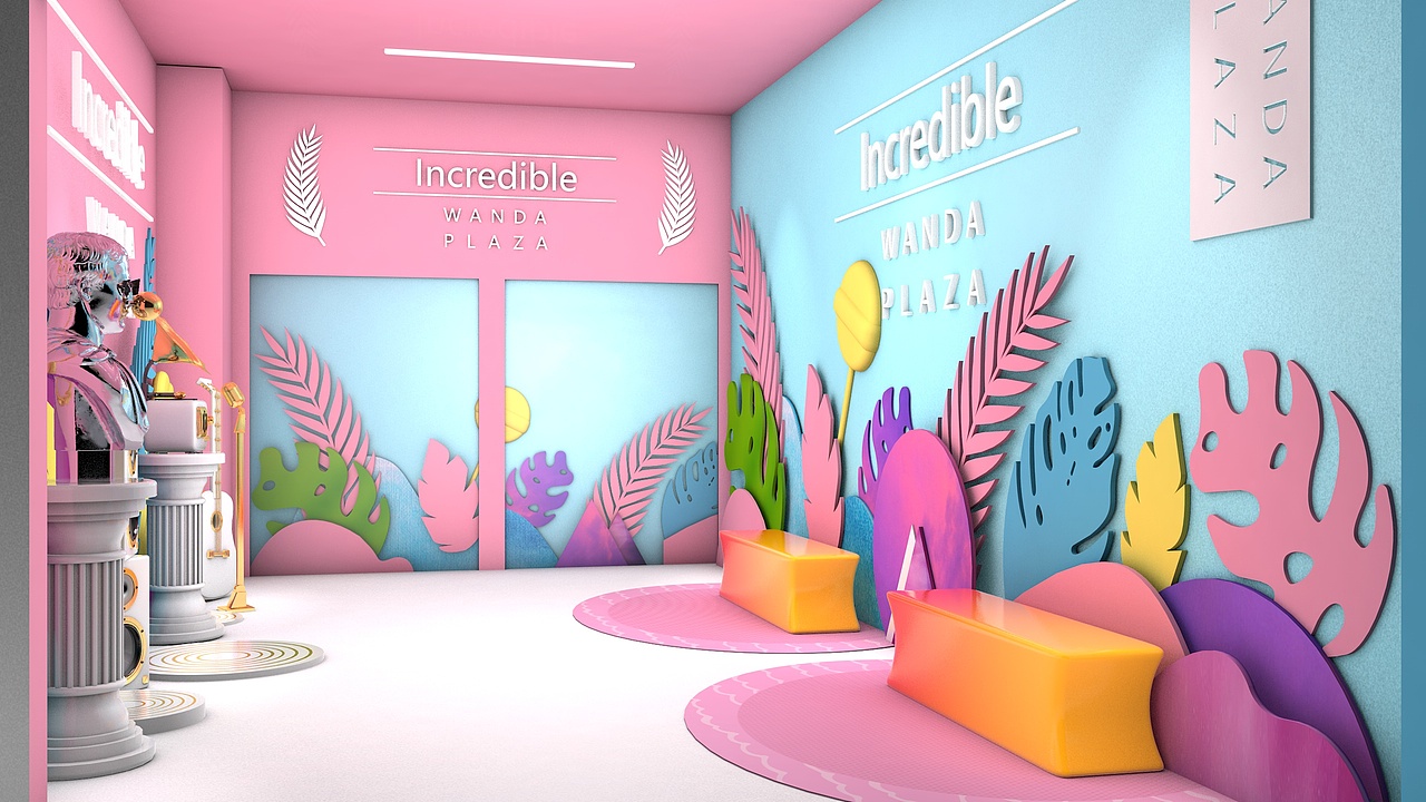 万达广场通道美陈空间优化