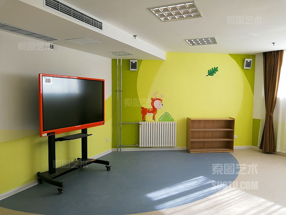 青岛墙体彩绘-学校教育-卡通色块主题（图ZMjY0MDM5NDg0） - 绘画 - 站酷设计师索图雕塑原创素材 - 站酷ZCOOL