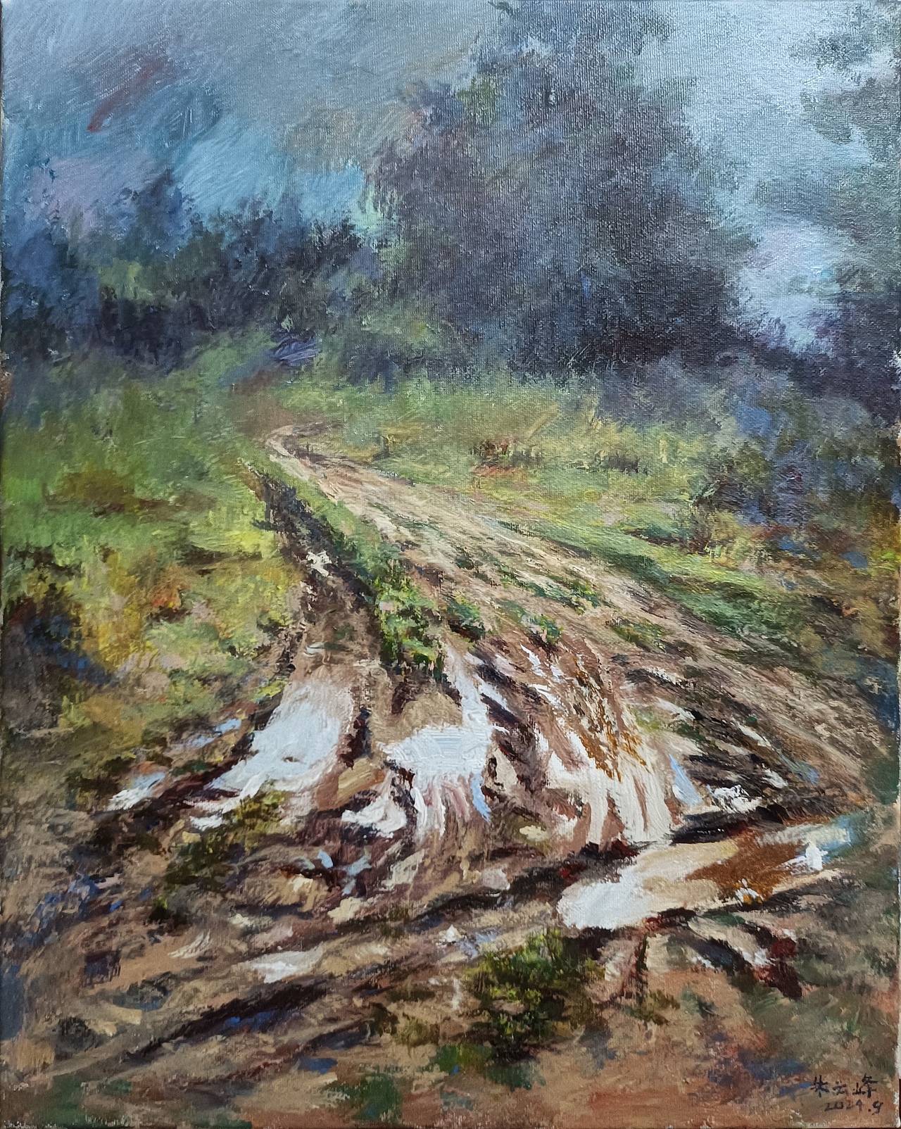 丙烯画风景写生