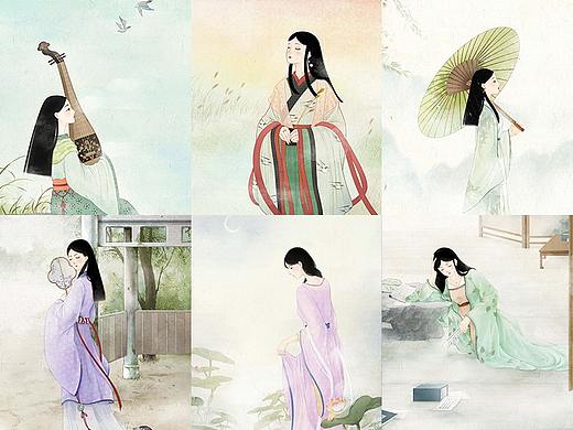 二十四节气美人图。（全）