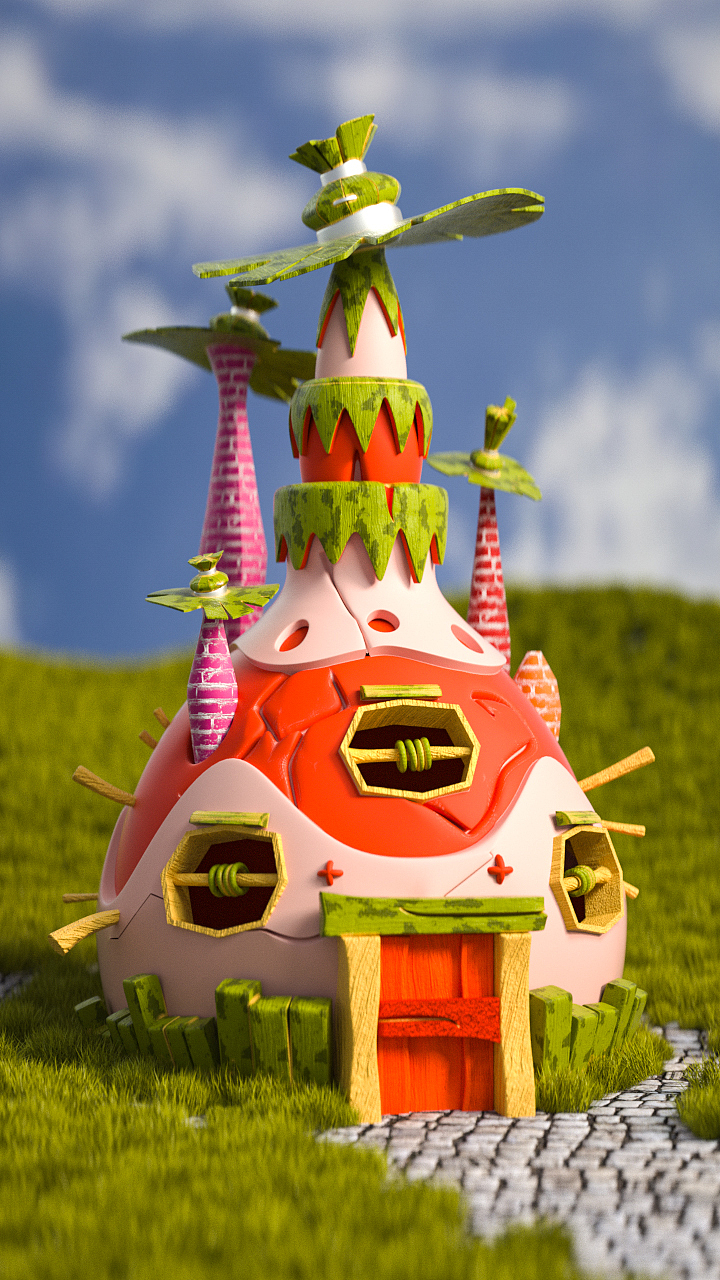 C4D小练习-最近建的可爱小房子（图ZMTY0ODcwMzg0） - 场景 - 站酷设计师AAA建材批发龙哥原创素材 - 站酷ZCOOL