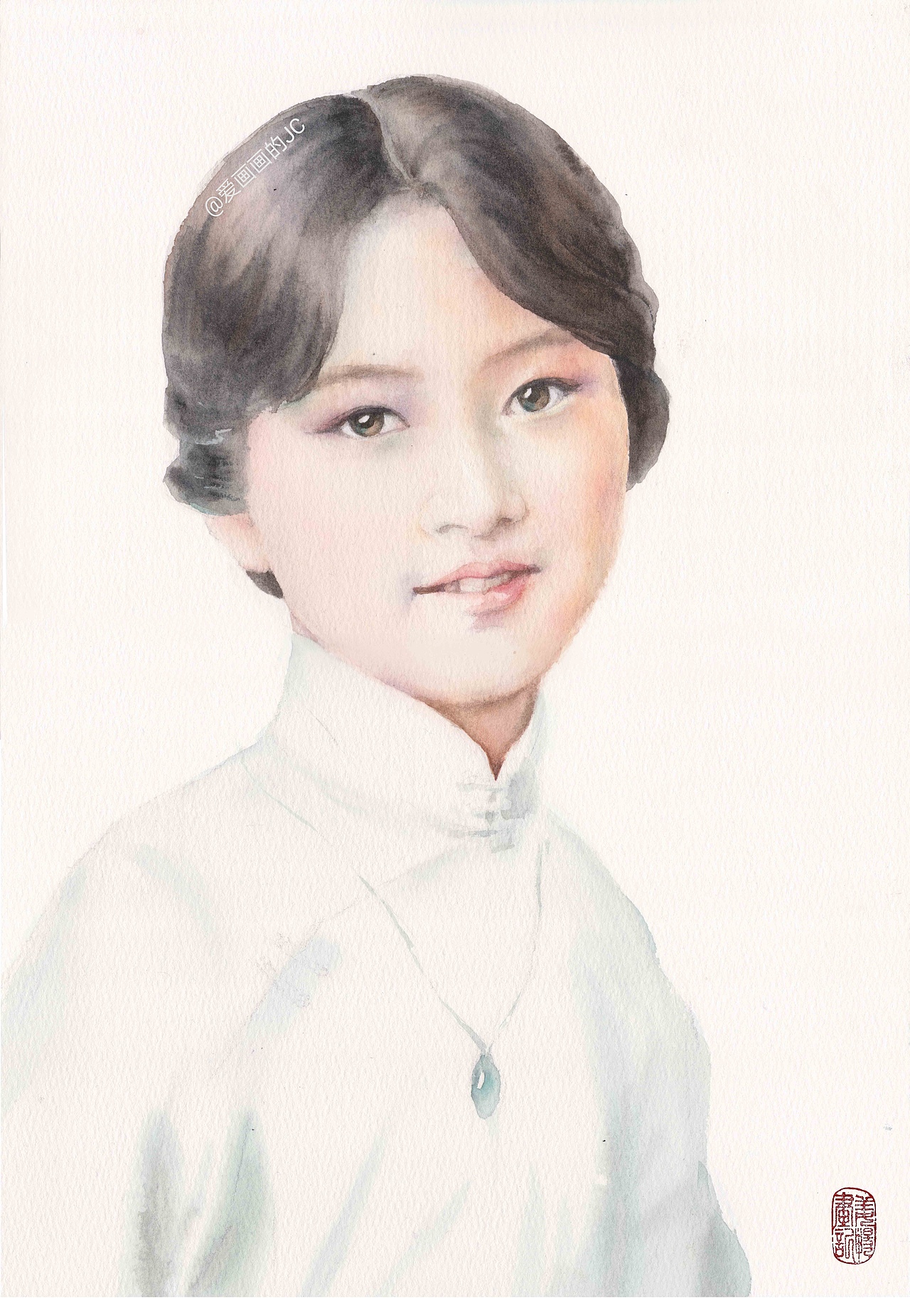 水彩林徽因民国才女（图ZMjE3OTg4MzA4） - 绘画 - 站酷设计师爱画画的JC原创素材 - 站酷ZCOOL