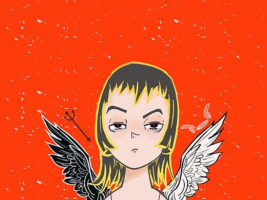 李海鲜的插画作品——定制情侣头像