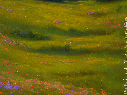 #站酷梦笔#16K美丽的风景，绿油油的大草原，星星点点