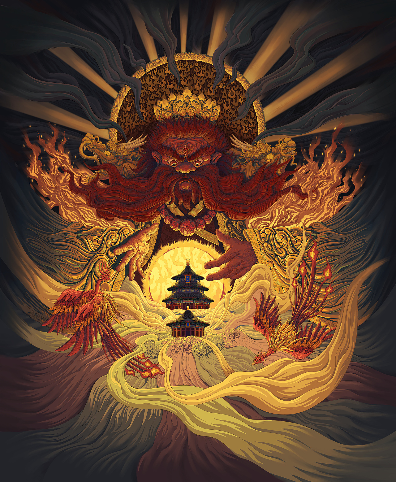 天坛之太阳星君|插画|商业插画|西渔jm - 原创作品 - 站酷 (zcool)