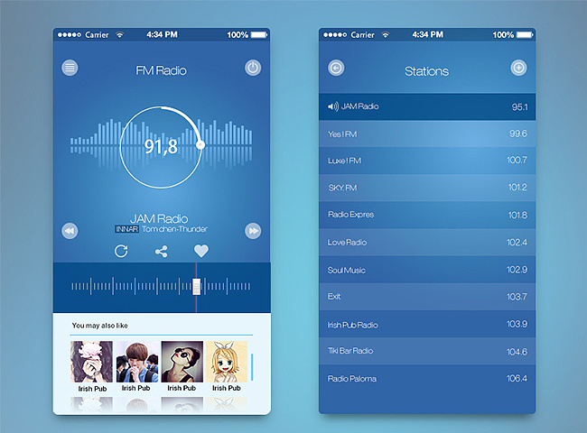 【临摹】广播app界面