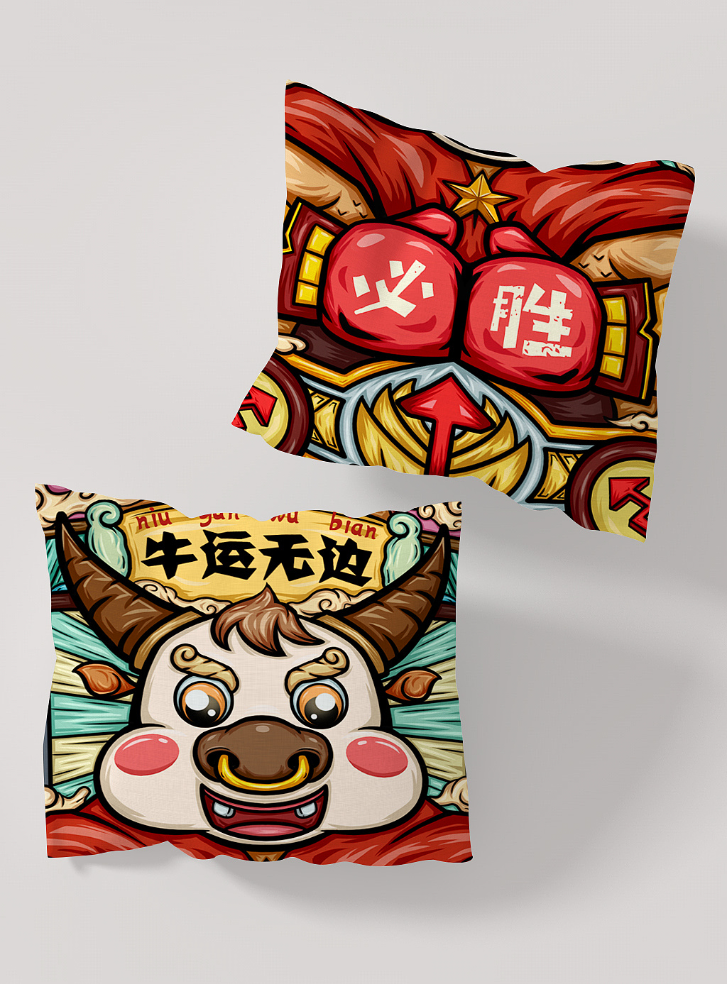 国潮插画-牛气冲天