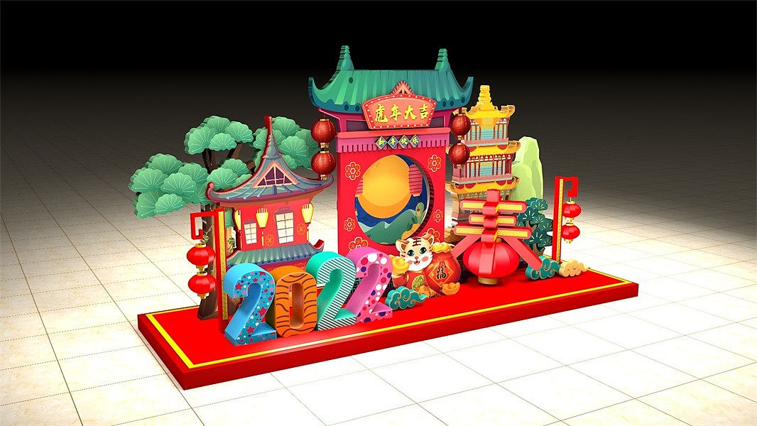 虎年美陈（图ZMjgyODIyMzA4） - 其他 - 站酷设计师依依10原创素材 - 站酷ZCOOL
