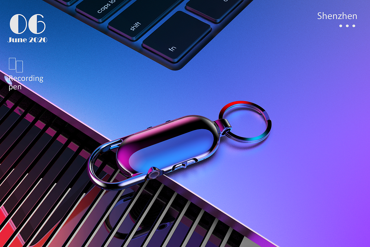 五彩斑斓的黑-录音笔渲染效果图（图ZMjE0MjcwNTQ0） - 电子产品 - 站酷设计师Z96741973原创素材 - 站酷ZCOOL