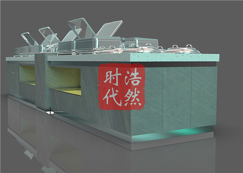 柔性石材针式碳素钢自助餐台定制 组合移动布菲台