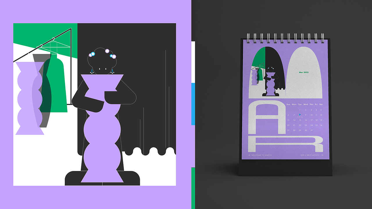 Hana Calendar 2022日历设计（图ZMjYzNzU1OTU2） - 创作习作 - 站酷设计师独眼章鱼原创素材 - 站酷ZCOOL
