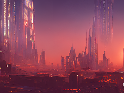 #AI创作实验室#都市,暮光之城,黄昏,数字艺术,流行