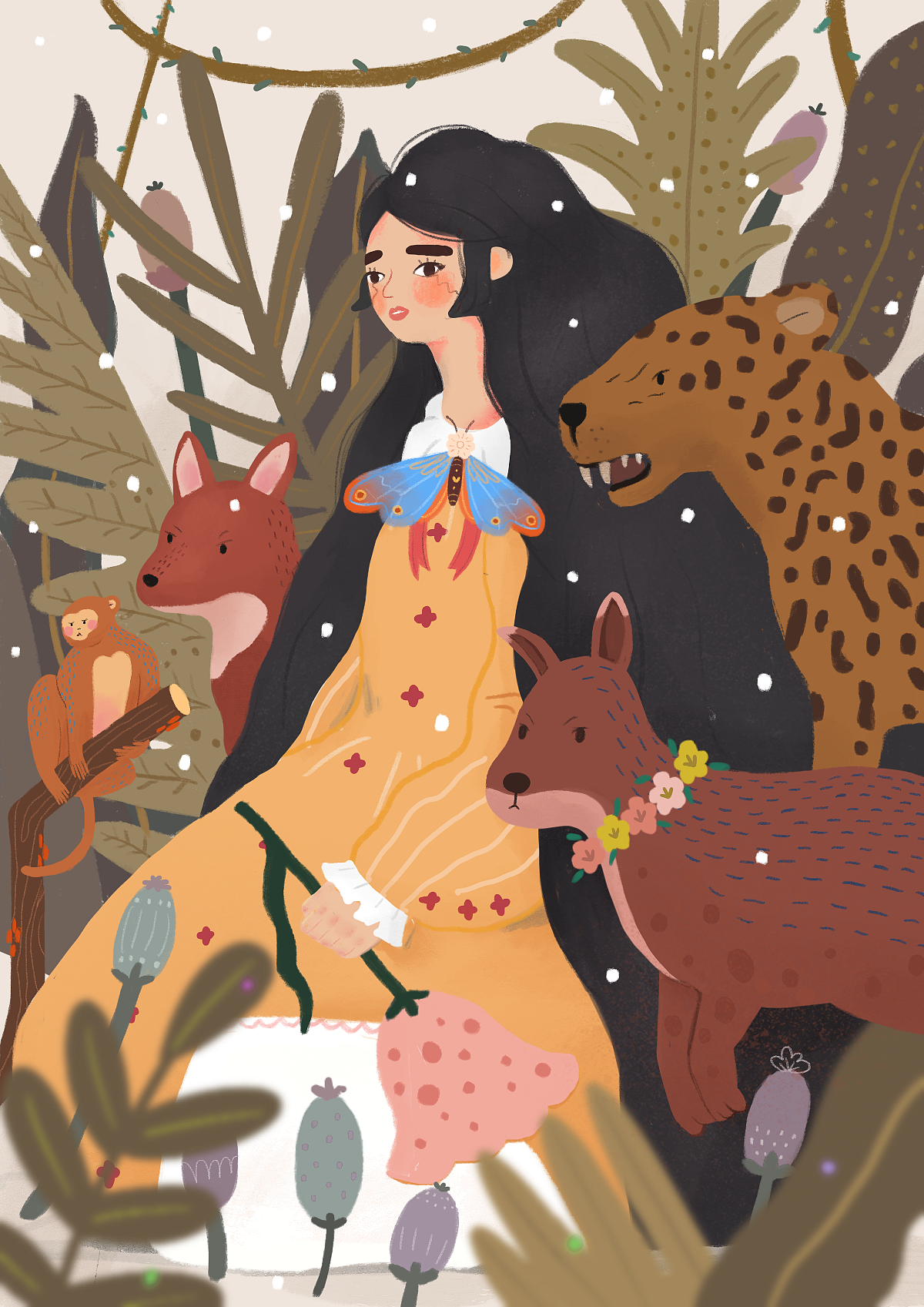 iPad绘画-Procreate 女孩&动物 临摹