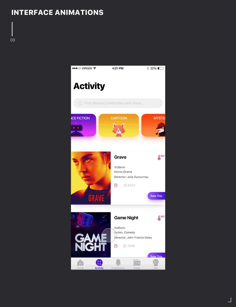 MOVIEFAN App Design Concept（图ZMTAyNjYwOTI0） - APP界面 - 站酷设计师Sevenstar_jj原创素材 - 站酷ZCOOL