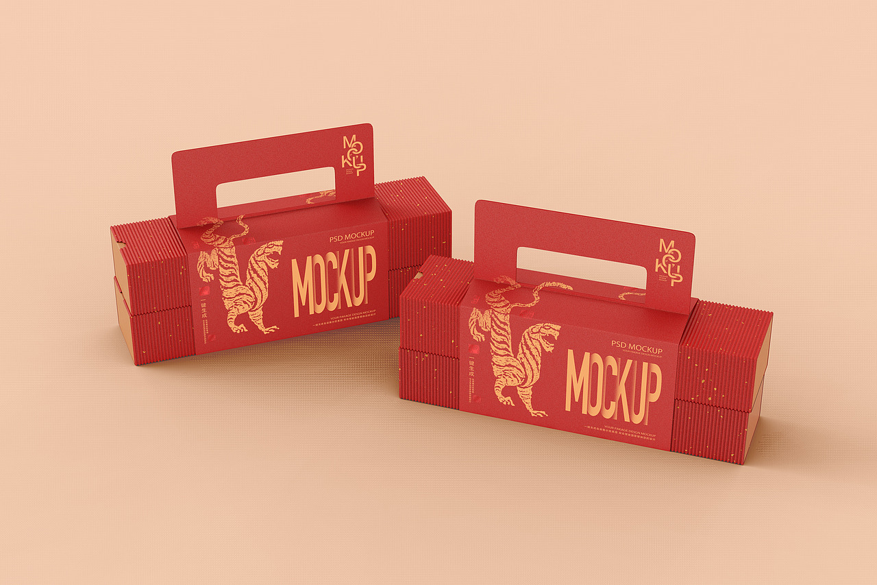 国潮伴手礼纸盒样机包装样机