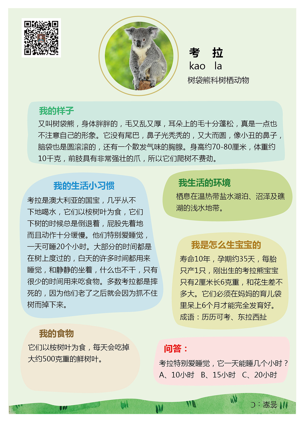 给宝宝画的动物单词图卡（上）