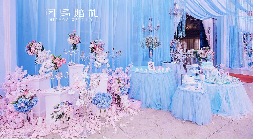 河马婚礼｜西式婚礼（蓝色＋粉色）（图ZMTM4NjEyNzM2） - 人文/纪实摄影 - 站酷设计师河马婚礼原创素材 - 站酷ZCOOL