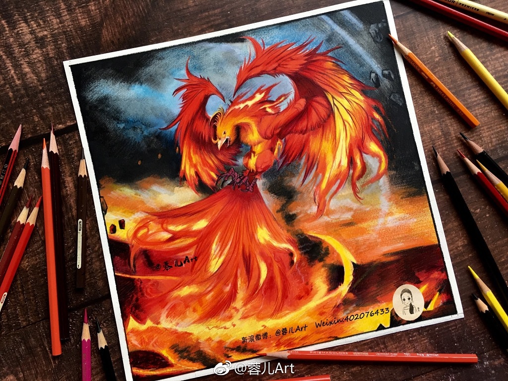 【火凤凰】彩铅作品