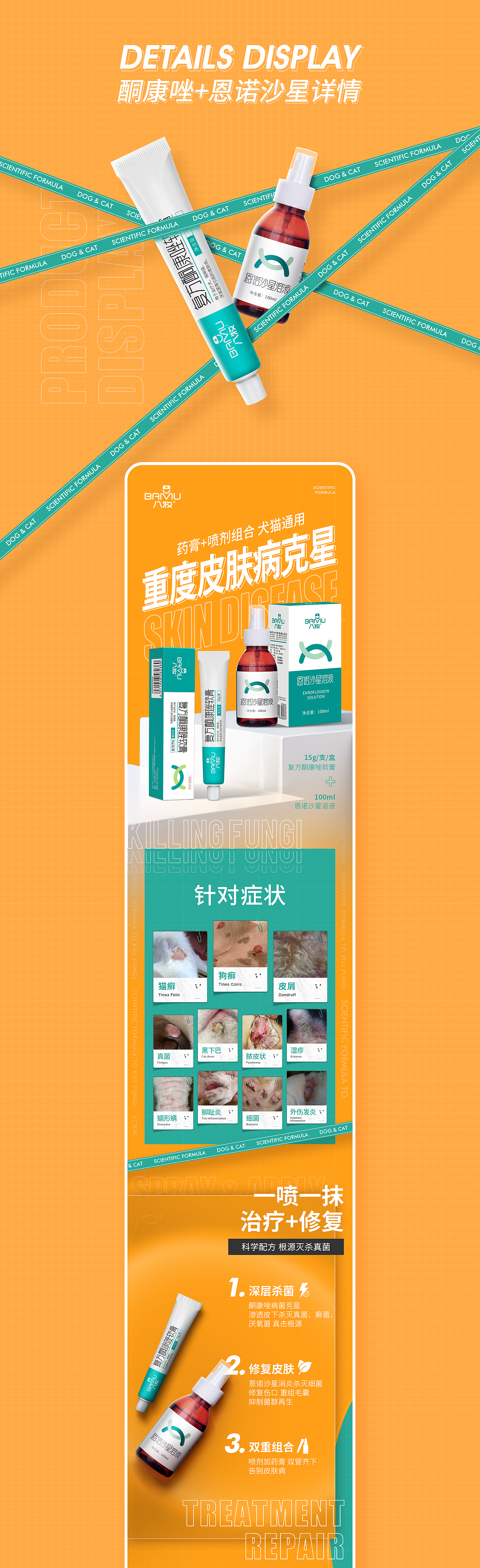 八牧宠物皮肤病套装宠物药品详情