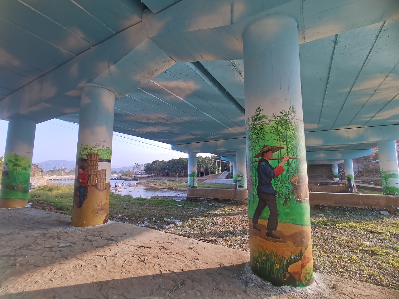 乡村振新,熊猫、竹子文化墙绘