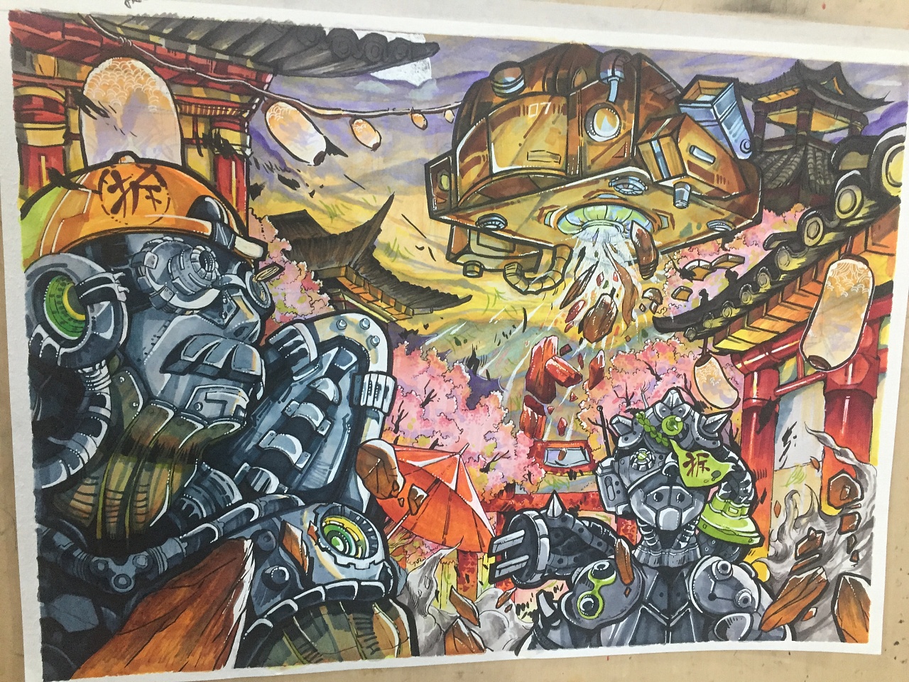   不擅长画机械的设计.