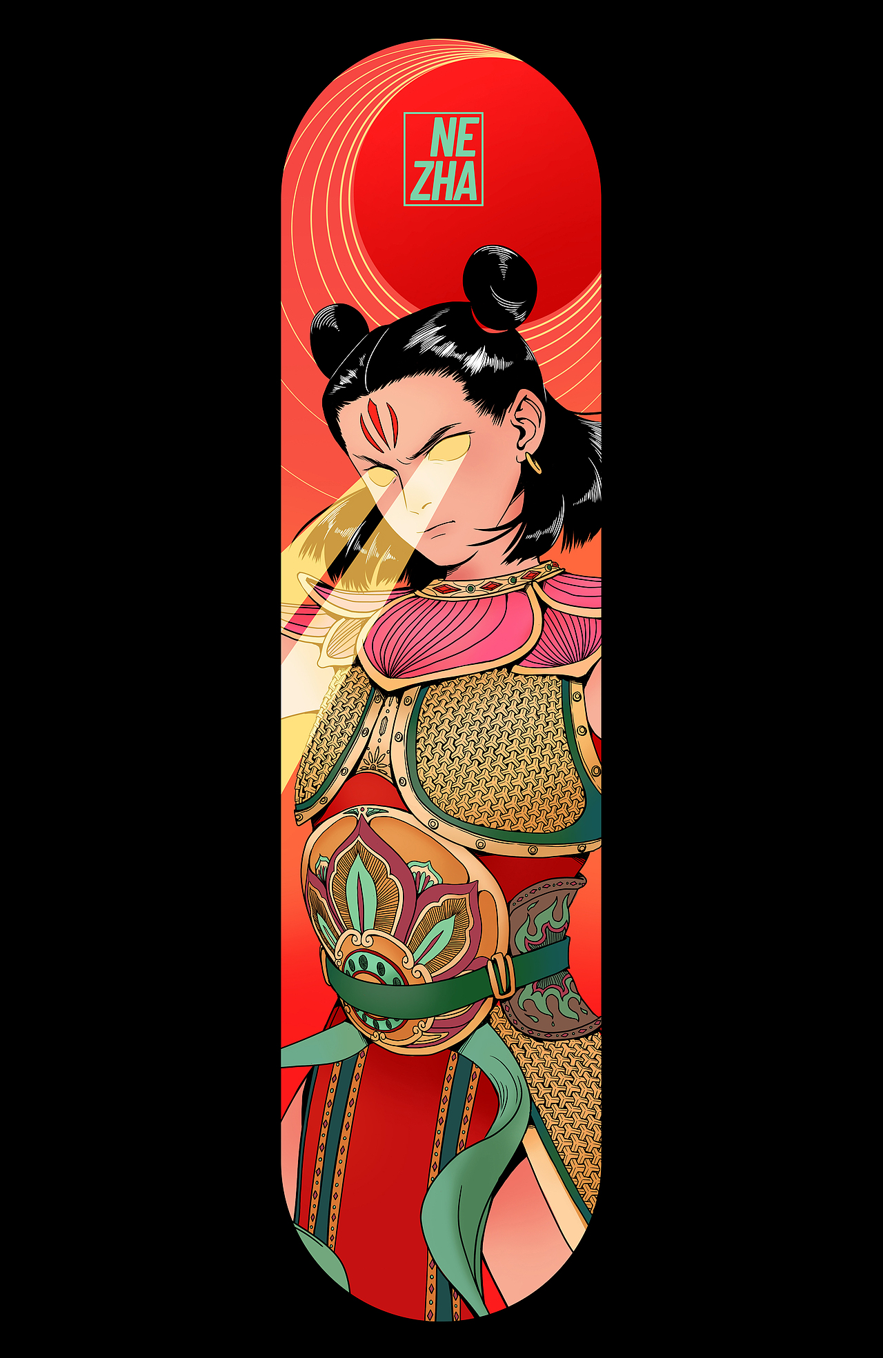 哪吒的滑板——板面！（图ZMTg0ODg2OTIw） - 艺术插画 - 站酷设计师v嘎嘎_gaga原创素材 - 站酷ZCOOL