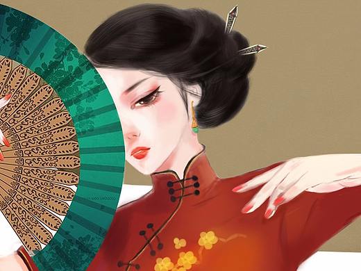 手绘中国风美女