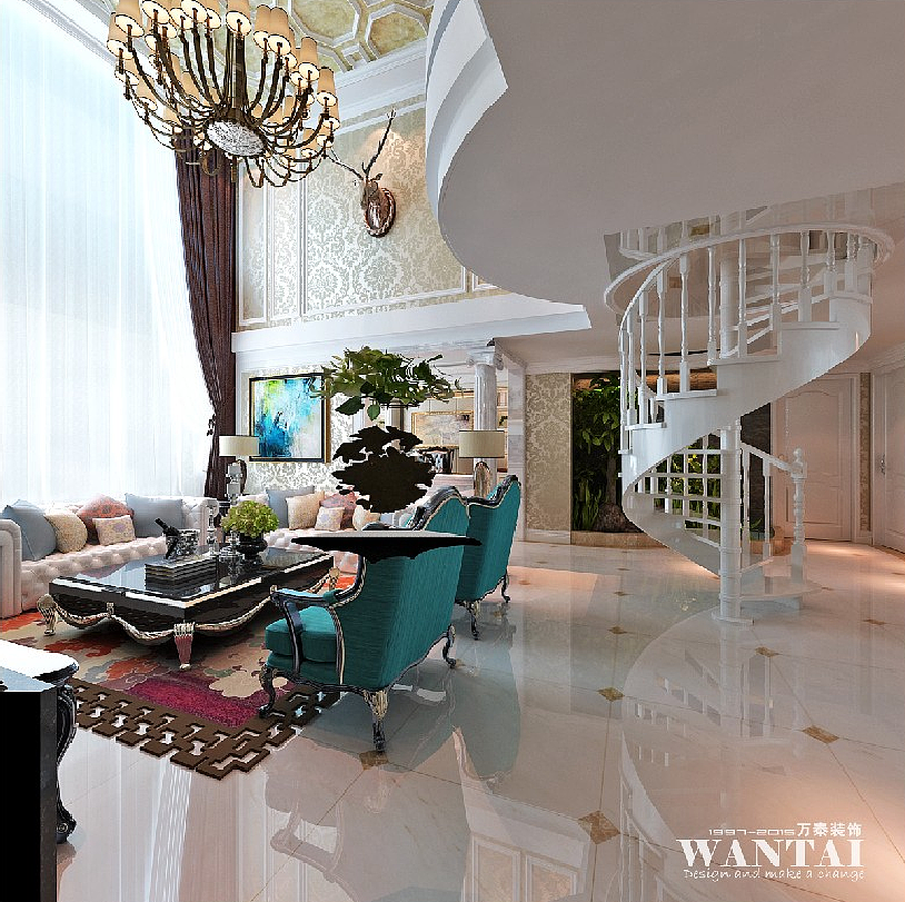 兖州锦绣壹号院别墅装修效果图济宁设计师