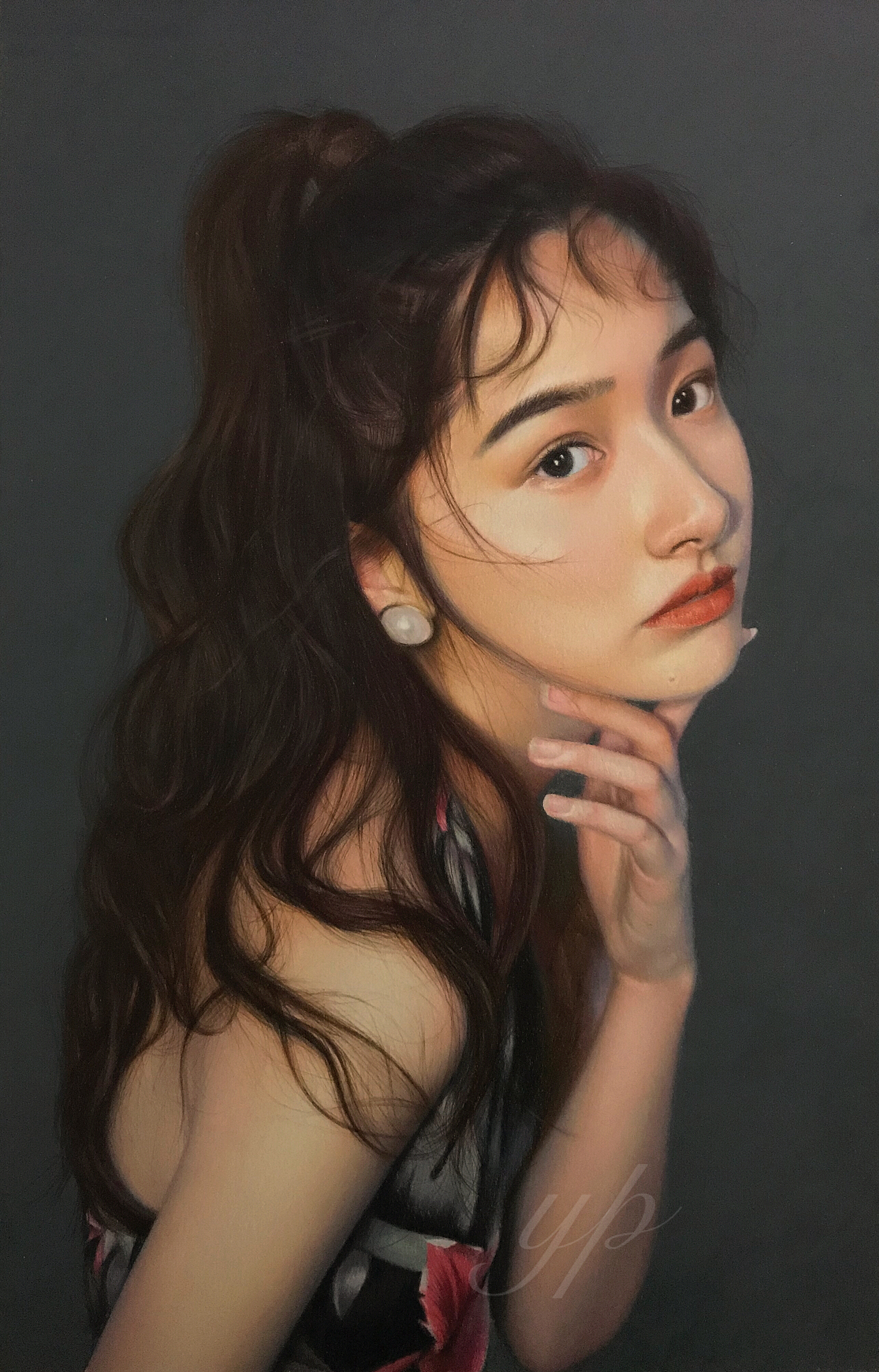彩铅—《戴珍珠耳环的少女》