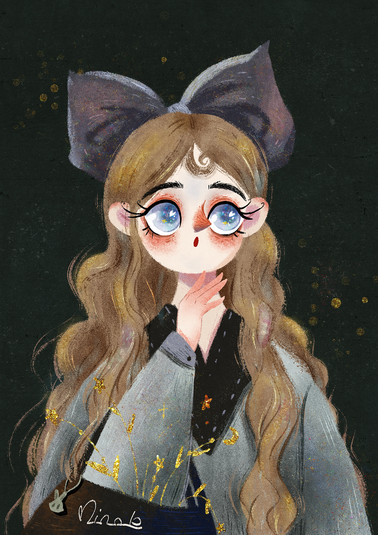 美萌复古少女插画