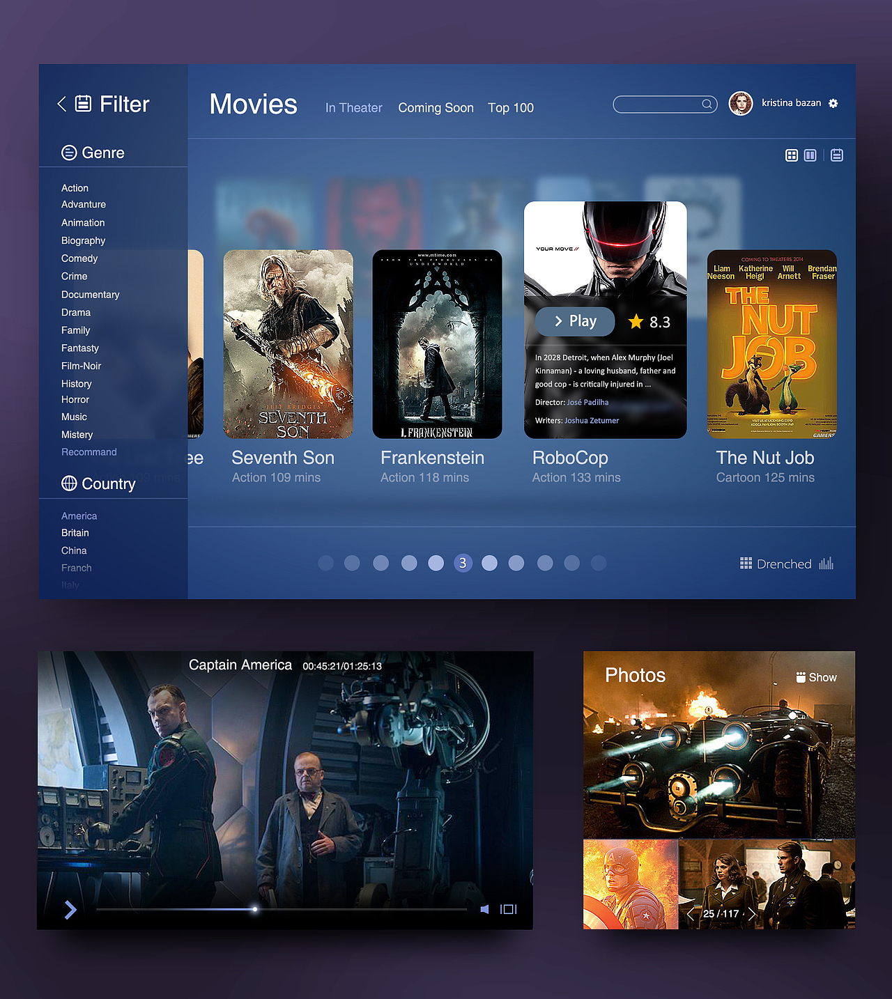 Movie UI kit(附psd下载)（图ZMTM2MDg2ODg=） - 软件界面 - 站酷设计师hookc原创素材 - 站酷ZCOOL