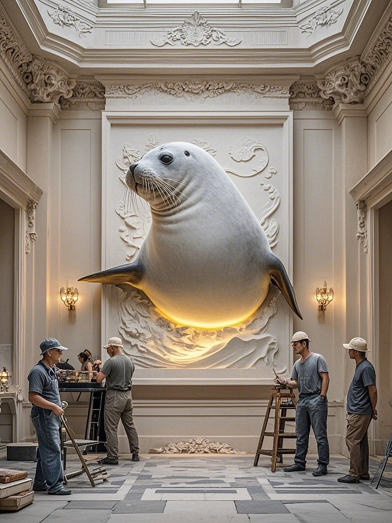 🐾海豹浮雕:石上的海洋萌主诞生记