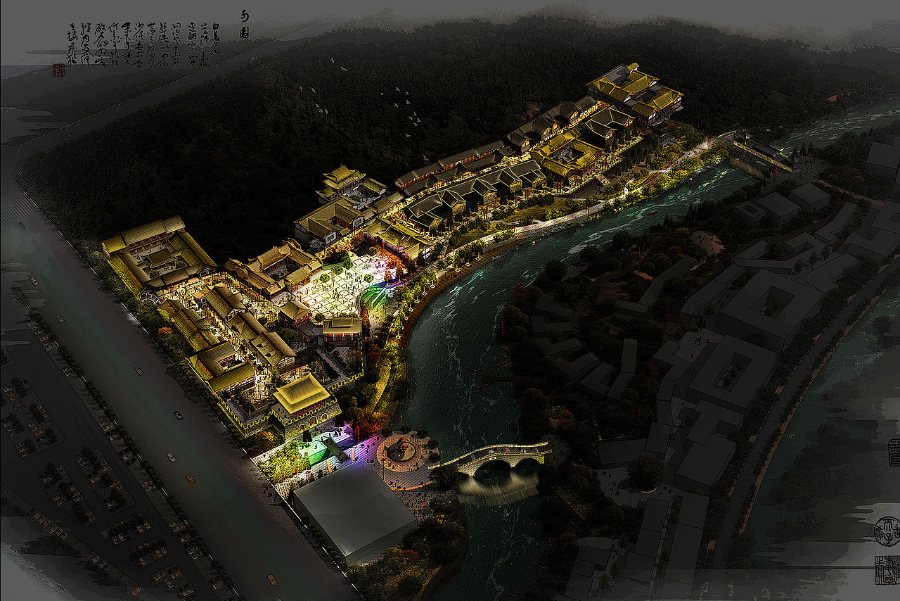 夜景照明效果图整理（图ZMjAxNzEyMzc2） - 景观设计 - 站酷设计师laomin原创素材 - 站酷ZCOOL
